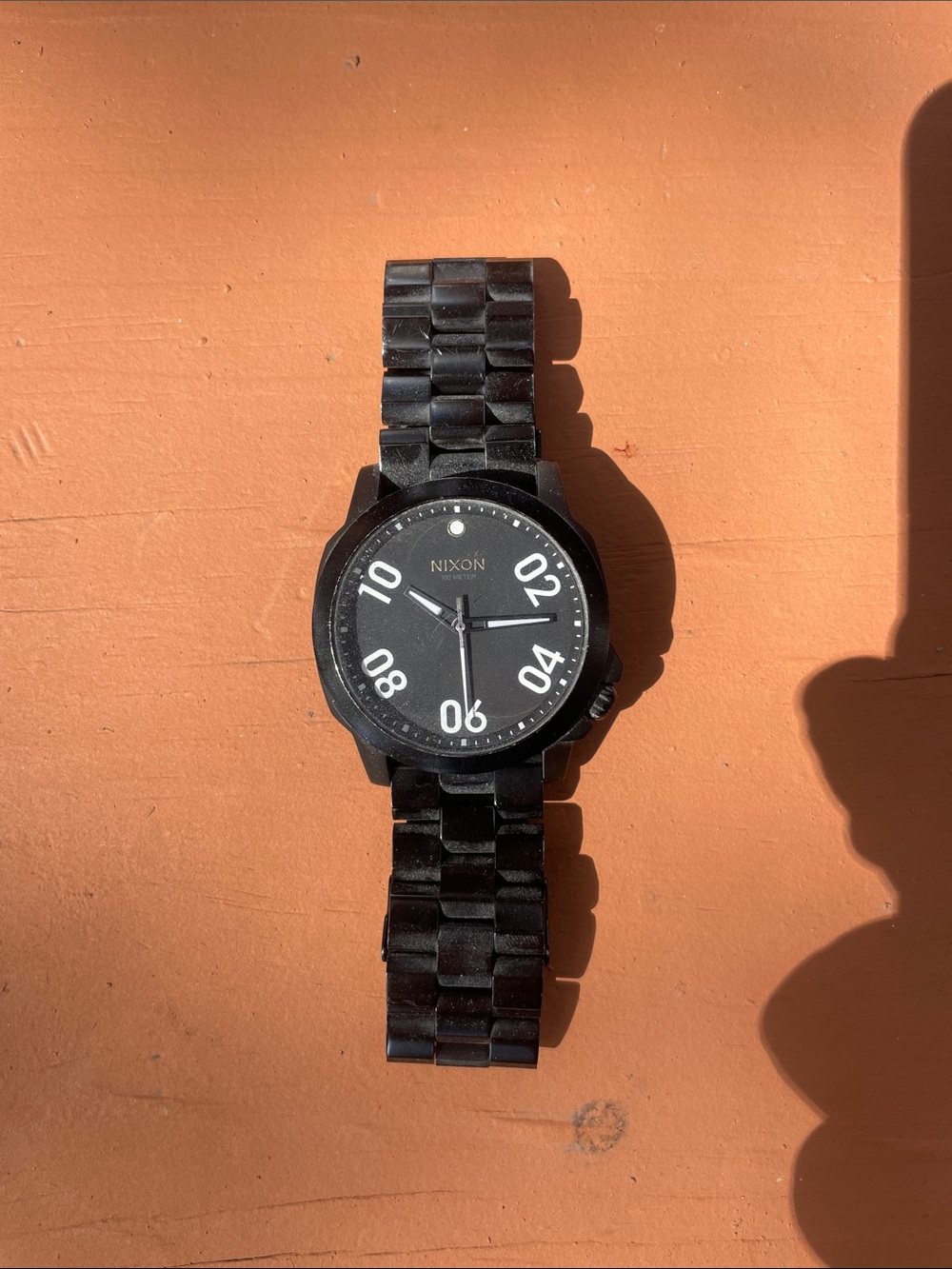 Nixon Matte Black Men's Link Bracelet Watch